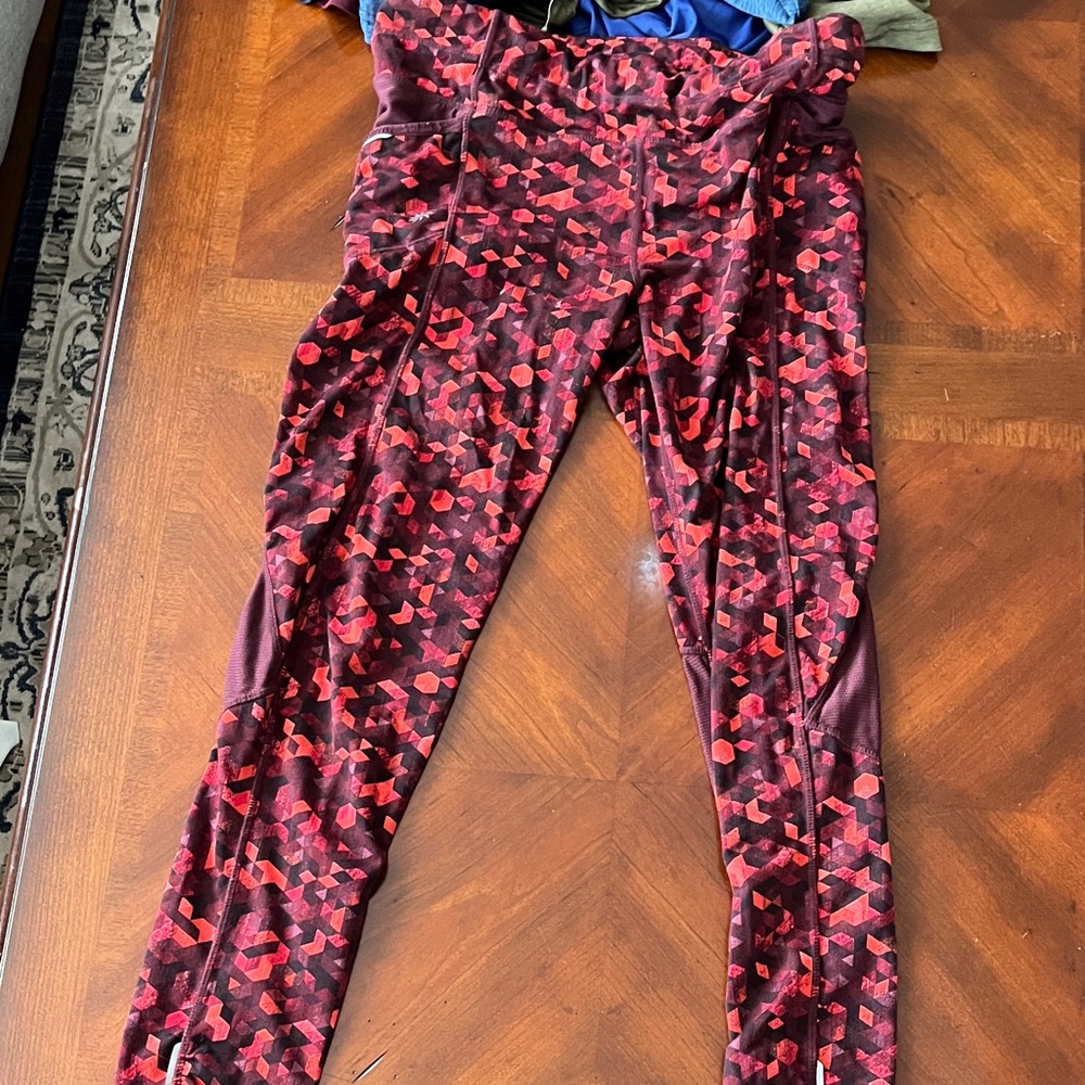 Kids Red Patterned Leggings